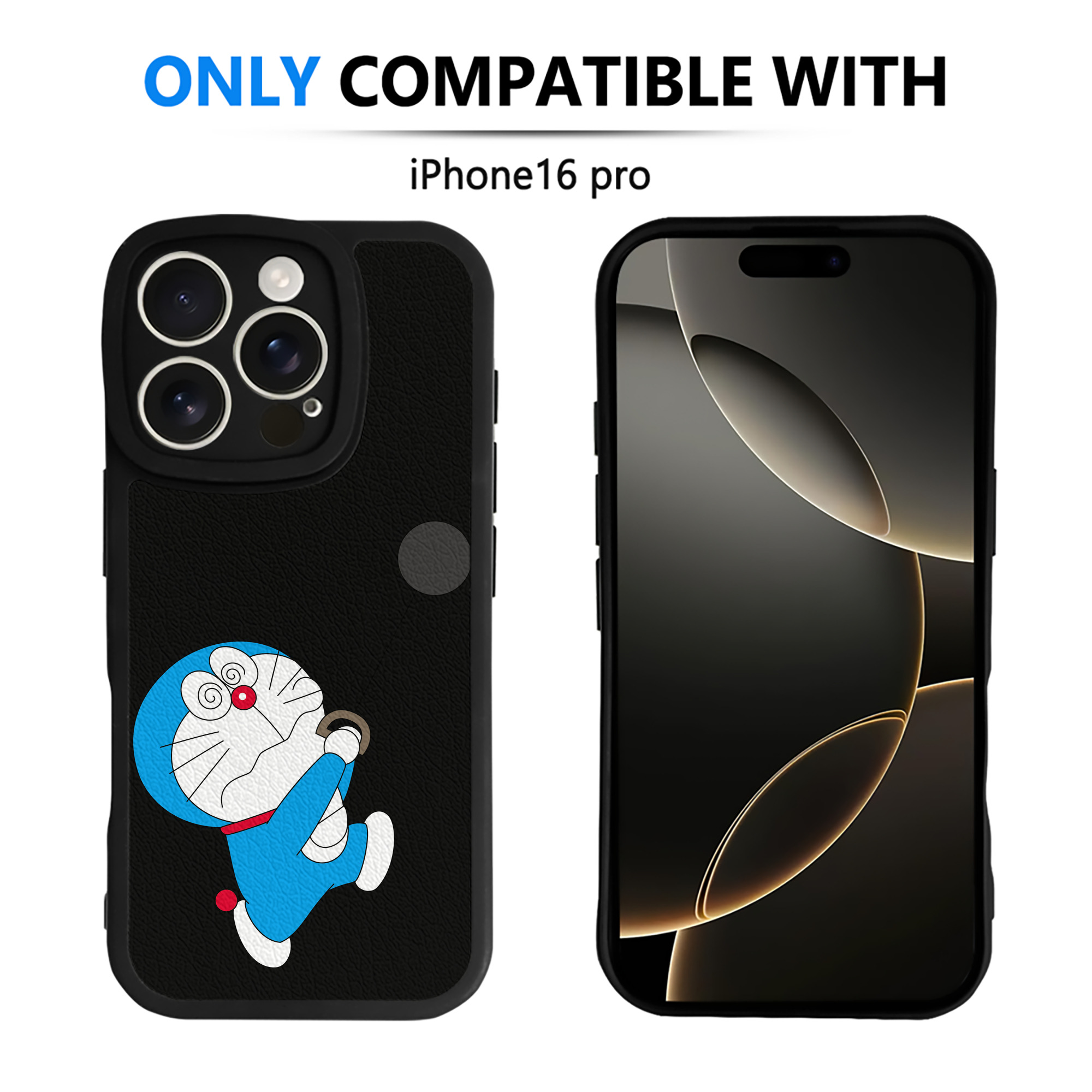 （画像用） ドラえもん Doraemon 【iPhone 16シリーズ対応】シリコンスマホケース（レザー調） 材質：シリコン